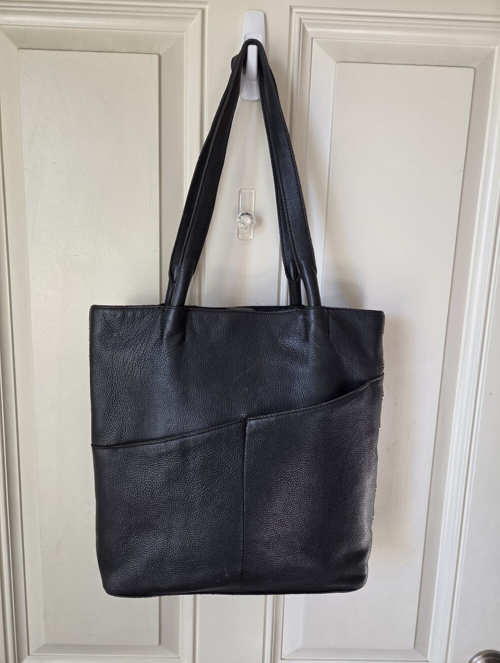 HAMMITT "DREW" Black Leather Tote Bag with Gunmetal Studs Bag 🖤🩶